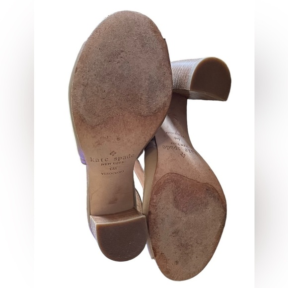 Kate Spade New York Light Taupe Open Toe Chunky Heel Slingback Shoes - Picture 11 of 16